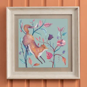 Frieda Fox Framed Print Birch/Robins Egg