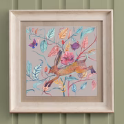 Hansel Hare Framed Print Birch/Mauve