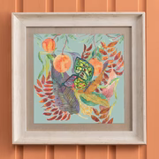 Mirabelle Butterfly Framed Print Birch/Robins Egg