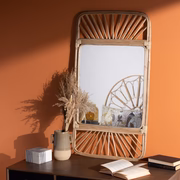 Rattan Weave Wall Mirror Natural