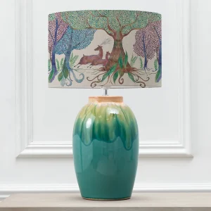 60 Eucalypt Complete Table Lamp Aqua/Linen